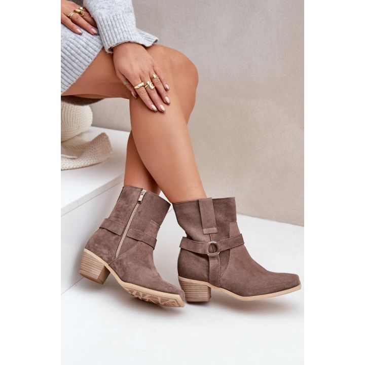 auliniai batai su kulnu Brown Zazoo 3444/2