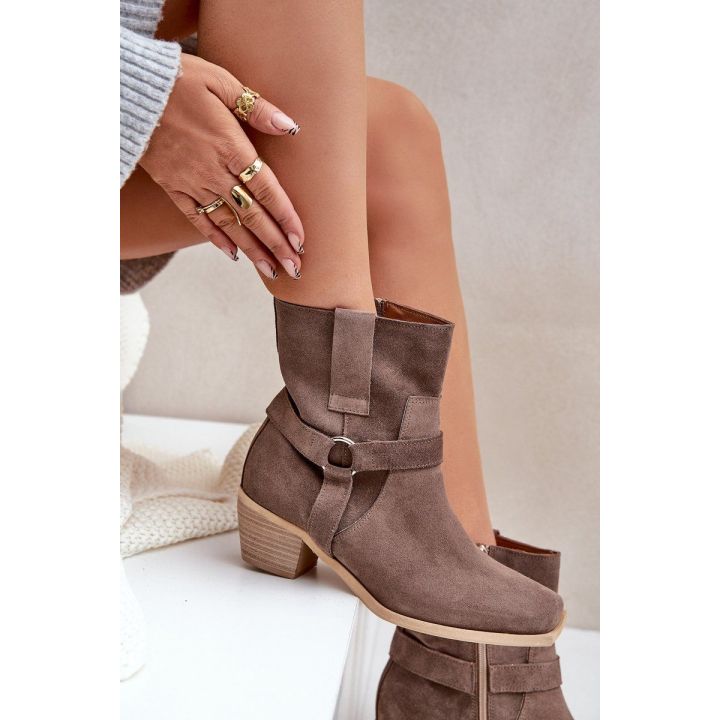 auliniai batai su kulnu Brown Zazoo 3444/2