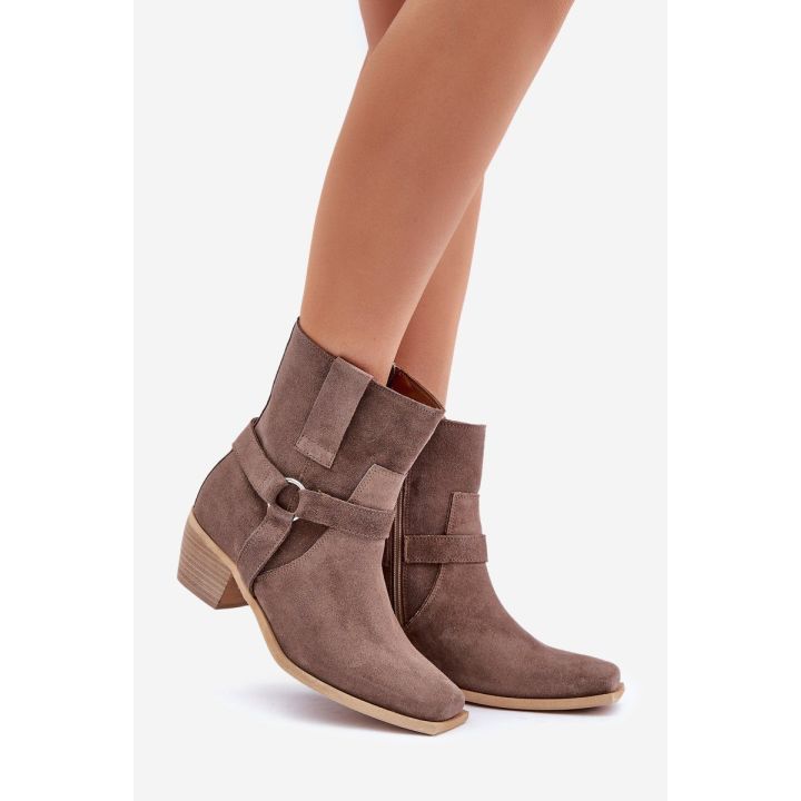auliniai batai su kulnu Brown Zazoo 3444/2