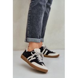 Moteriški juodi odiniai sportiniai bateliai Zazoo N1068