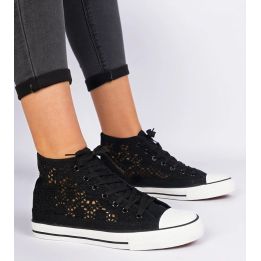 Juodi moteriški bateliai Lesli“
