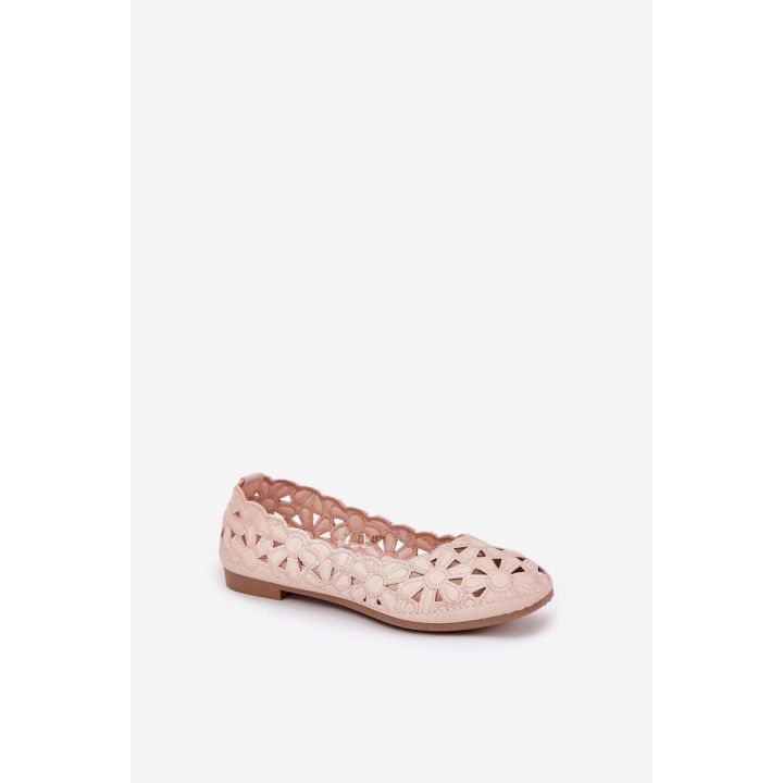 Kids' Cutout Glitter Ballerinas Pink Zindira
