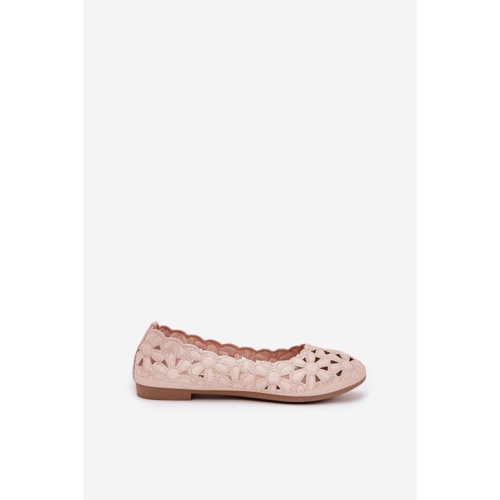 Kids' Cutout Glitter Ballerinas Pink Zindira