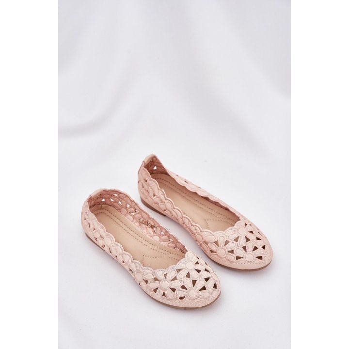 Kids' Cutout Glitter Ballerinas Pink Zindira