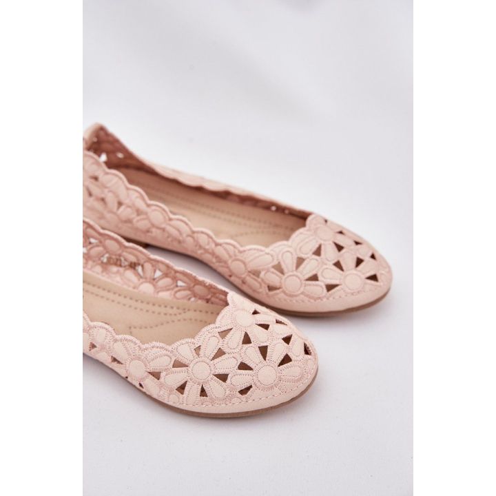 Kids' Cutout Glitter Ballerinas Pink Zindira