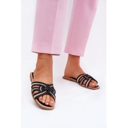 Šlepetės moterims, juodos, patogios, vasarinės