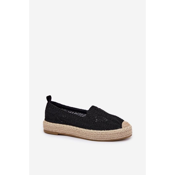 Espadrilės moterims su platforma juodos Vinceza