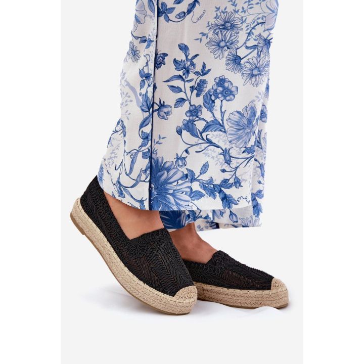 Espadrilės moterims su platforma juodos Vinceza
