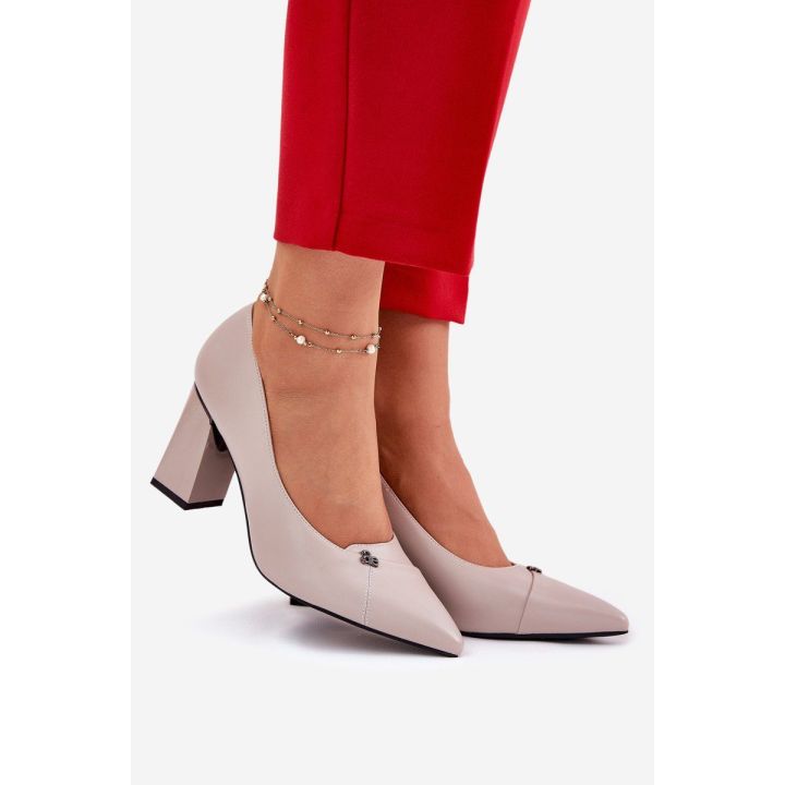 Aukštakulniai bateliai pilki elegantiški moteriški