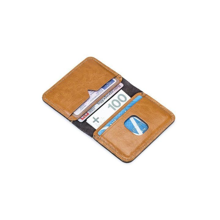 Plona odinė vyriška piniginė SOLIER SW11 SLIM LIGHT BROWN