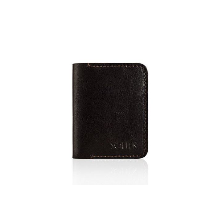 Plonos odinės vyriškos piniginės SOLIER SW11 SLIM BROWN