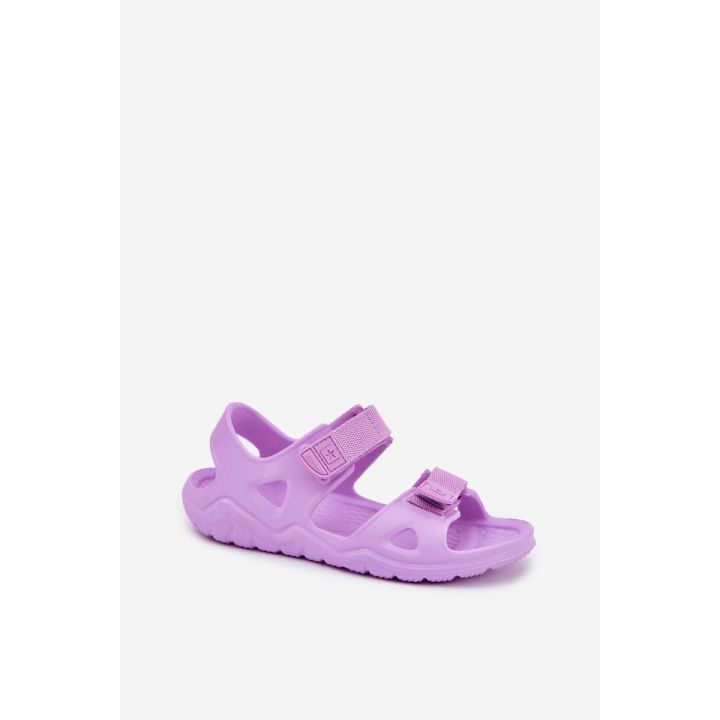 Violetinės spalvos patogios putų basutės vaikams