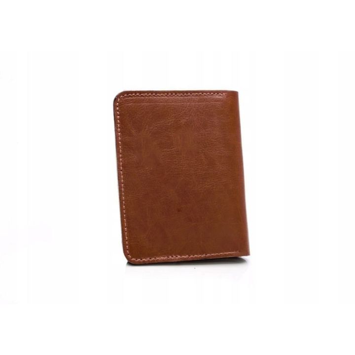 Plonos odinės vyriškos piniginės SOLIER SLIM BROWN