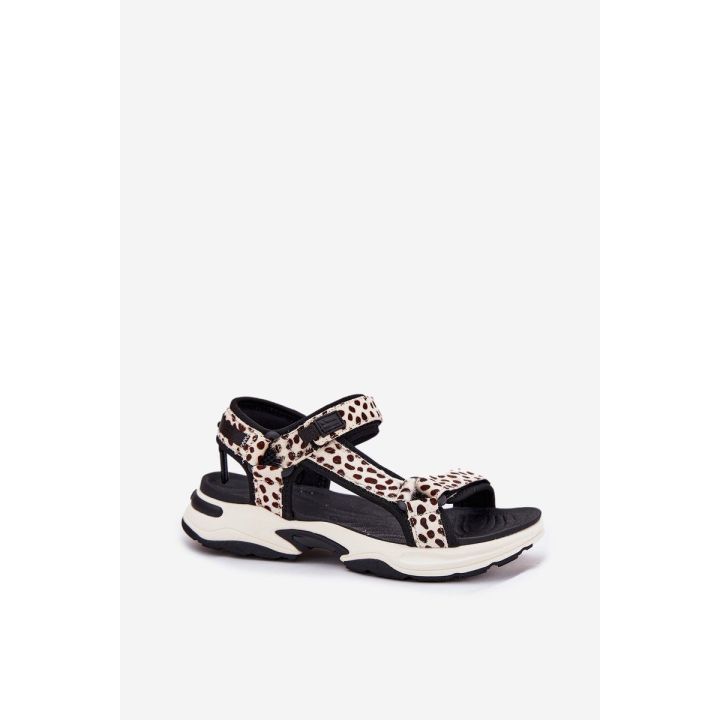 Velcro sandalai moterims juodos ir smėlio spalvos vasarai