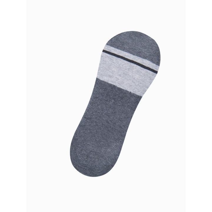 Vyriškos trumpos kojinės su medvilne, pilkos ir tamsiai mėlynos OMBRE CLOTHING