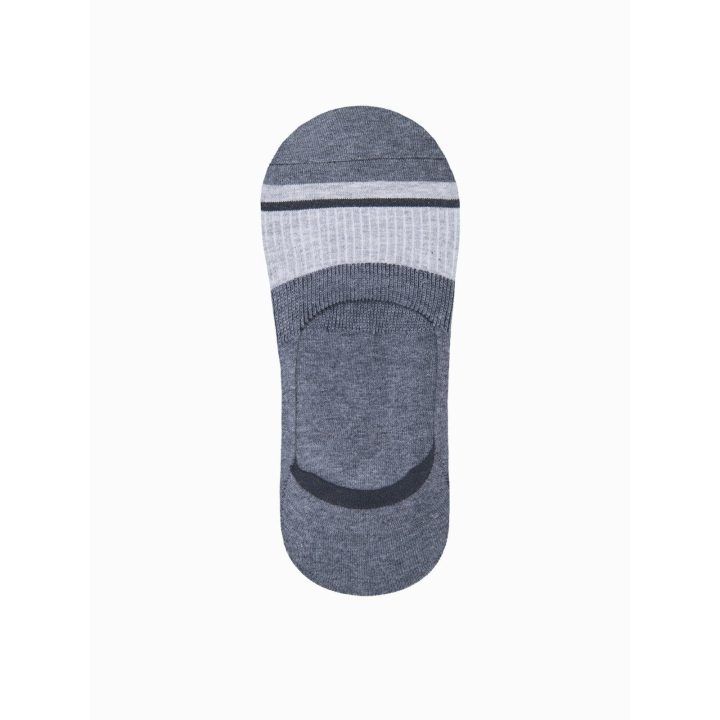 Vyriškos trumpos kojinės su medvilne, pilkos ir tamsiai mėlynos OMBRE CLOTHING