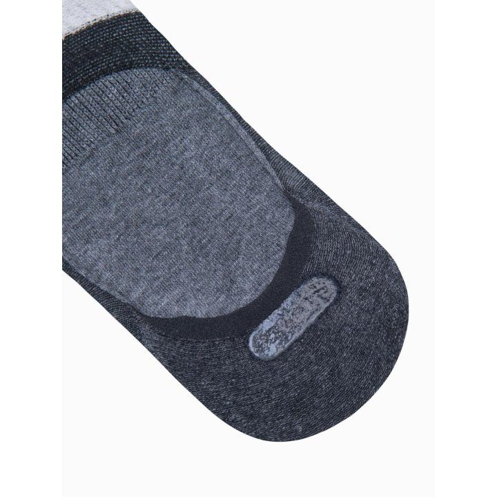 Vyriškos trumpos kojinės su medvilne, pilkos ir tamsiai mėlynos OMBRE CLOTHING
