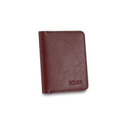 Plona vyriška odinė piniginė su monetų laikikliu SOLIER SW15 SLIM BROWN