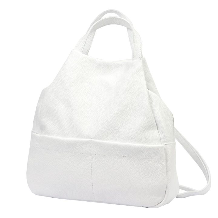 Mėlyna natūralios odos kuprinė Gregorio