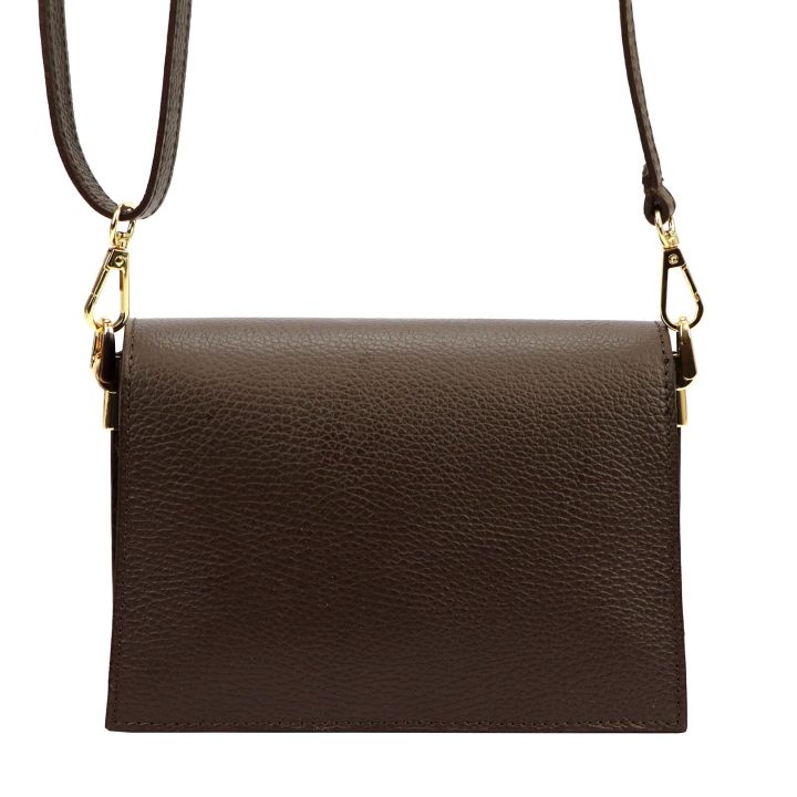 Ruda natūralios odos rankinė per petį Gregorio