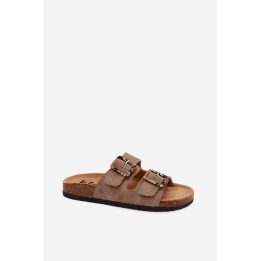 Moteriškos chaki šlepetės su sagomis Lee Cooper