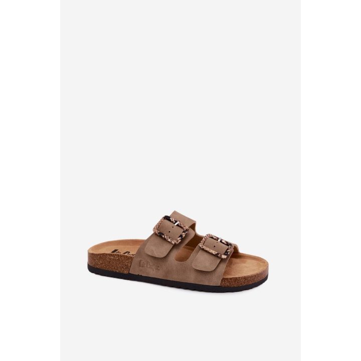 Moteriškos chaki šlepetės su sagomis Lee Cooper