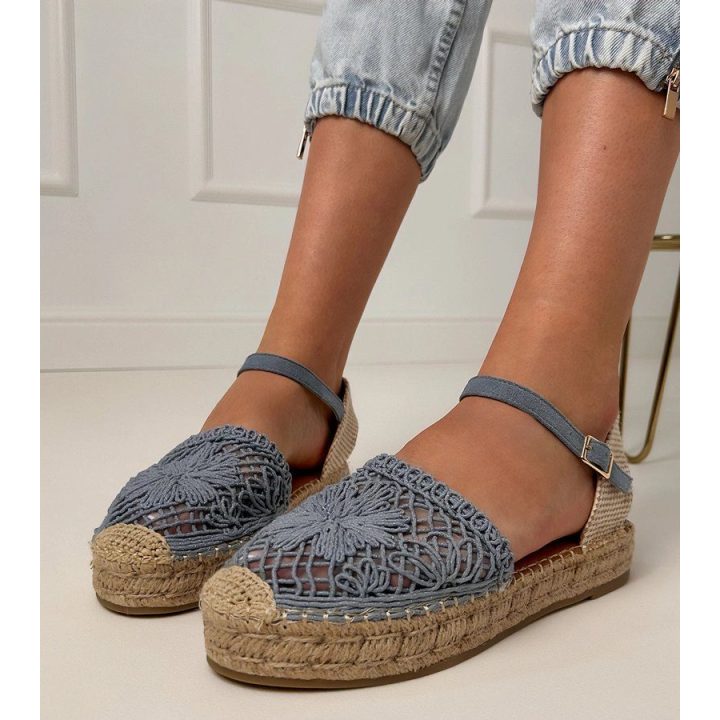 Mėlynos moteriškos espadrilės basutės Santos