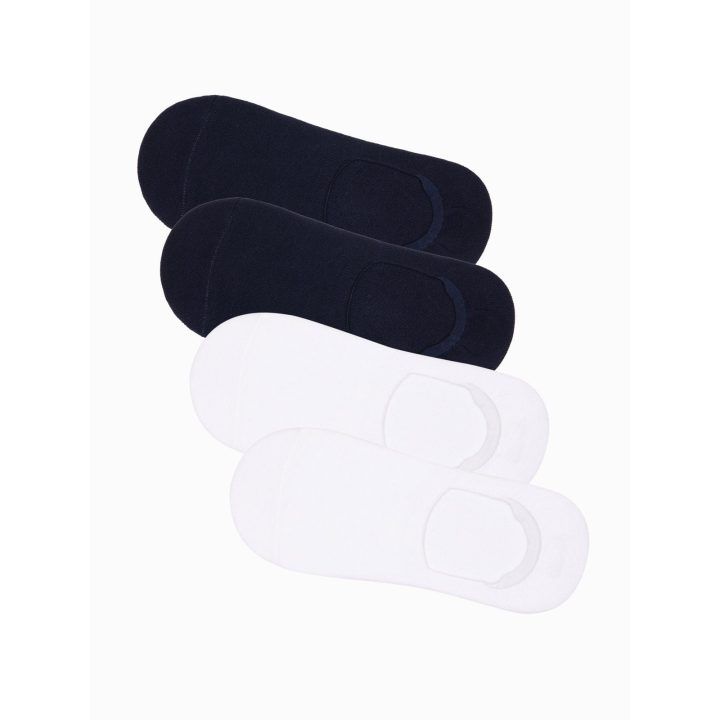 Vyriškos baltos pėdų kojinės 4 porų pakuotė OMBRE CLOTHING