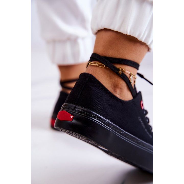 Visuomet stilingi juodi Cross Jeans suvarstomi bateliai CROSS JEANS