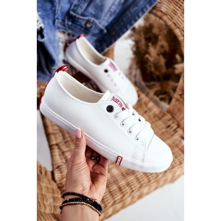 Moteriški odiniai sportbačiai Big Star balti ir raudoni BIG STAR SHOES