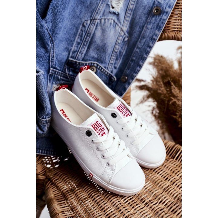 Moteriški odiniai sportbačiai Big Star balti ir raudoni BIG STAR SHOES