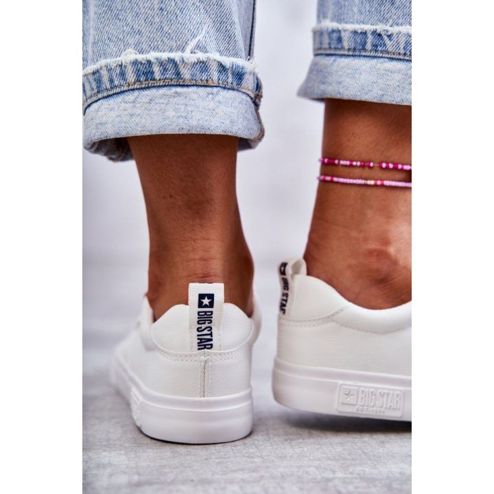 Baltos odos Big Star aukštos kokybės suvarstomi bateliai BIG STAR SHOES