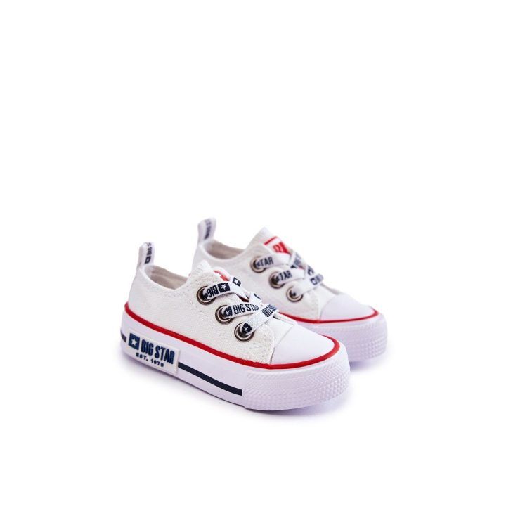 Vaikiški medžiaginiai sportbačiai BIG STAR balti BIG STAR SHOES