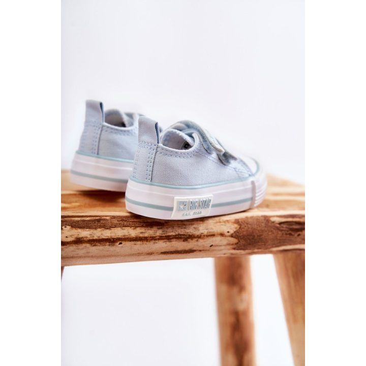 Vaikams medžiaginės laisvalaikio batai su lipniais užsegimais mėlynos spalvos BIG STAR SHOES