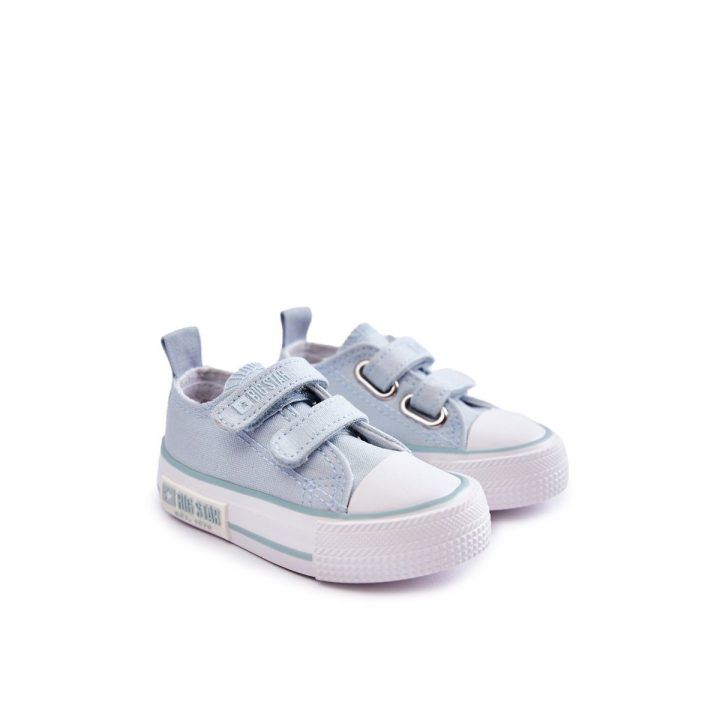 Vaikams medžiaginės laisvalaikio batai su lipniais užsegimais mėlynos spalvos BIG STAR SHOES