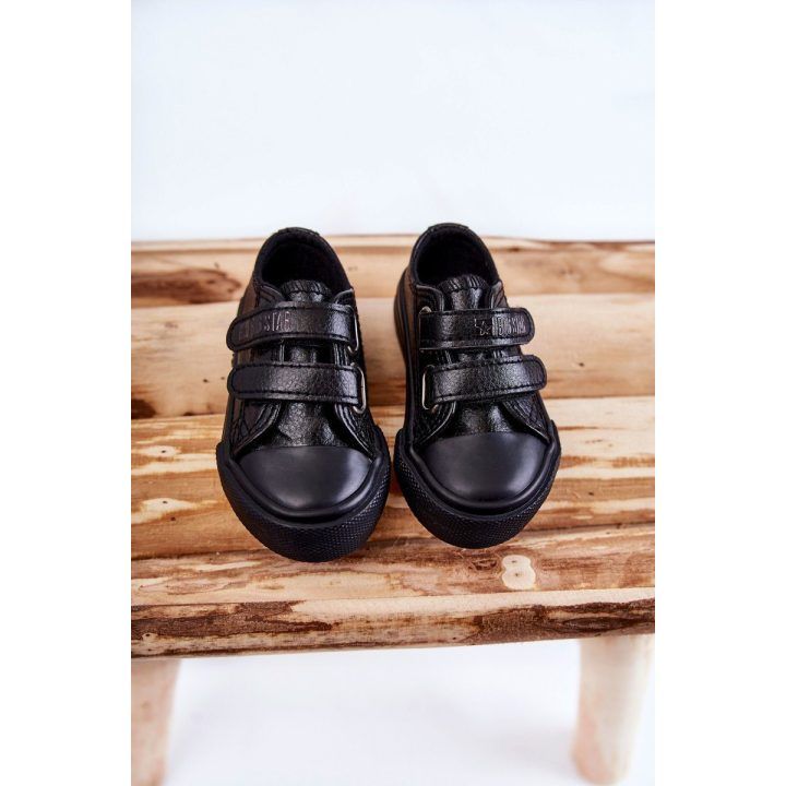 Vaikiški odiniai sportbačiai su lipduku BIG STAR KK374090 juodi BSB21611 BIG STAR SHOES