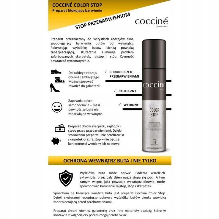 Coccine Color Stop“ batų dėmių apsaugantis purškalas COCCINE