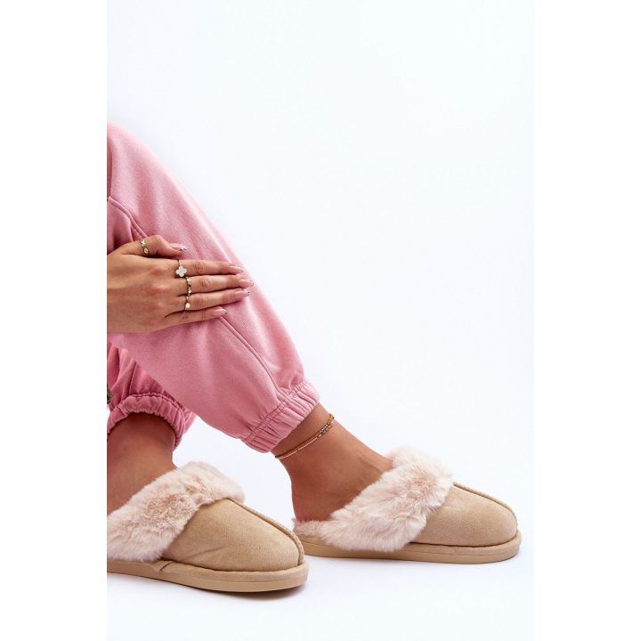 Moteriškos šlepetės su dirbtiniu kailiu Light Smėlio spalvos Pinky BSB27300 BOTO