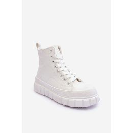Odiniai dygsniuoti suvarstomi sportbačiai Big Star balti BIG STAR SHOES