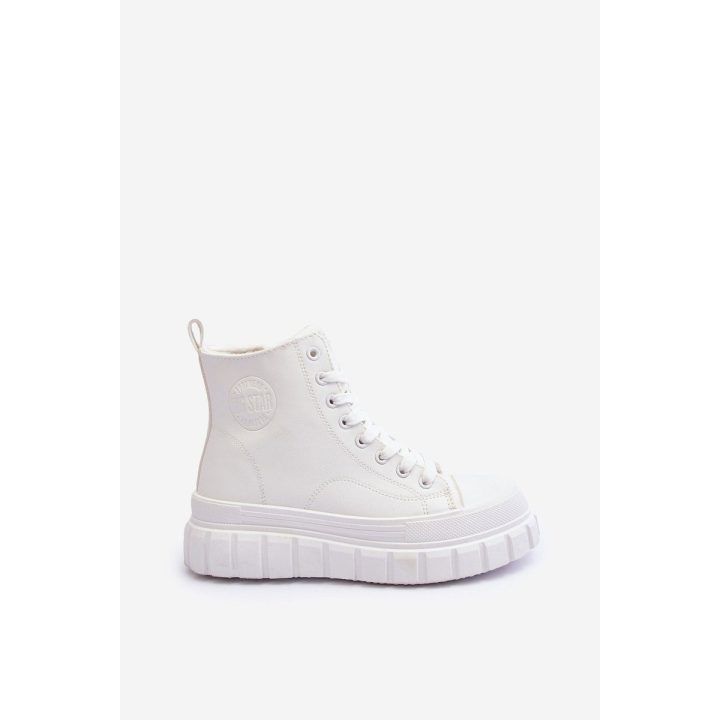 Odiniai dygsniuoti suvarstomi sportbačiai Big Star balti BIG STAR SHOES