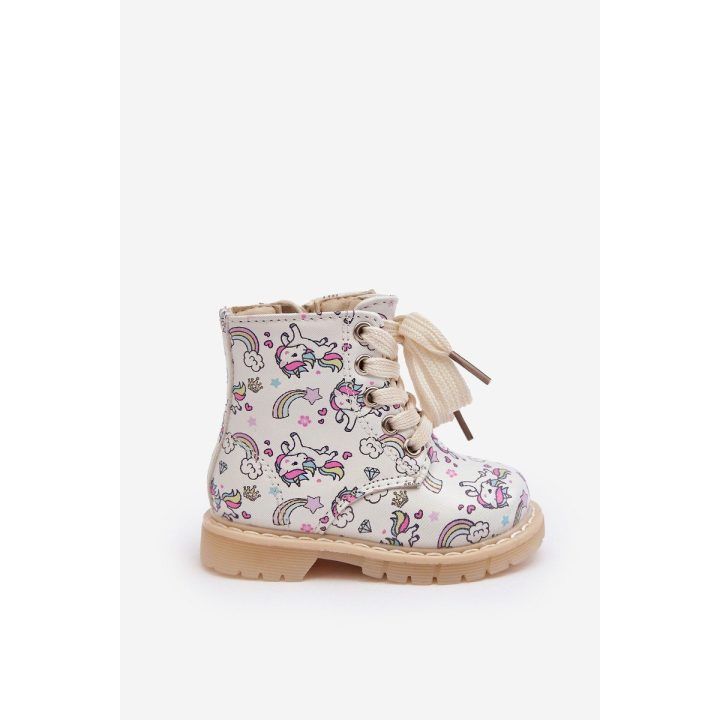 Vaikiški batai su pamušalu ir užtrauktuku Smėlio spalvos Dolida BSB27746 BOTO