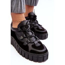 Moteriški odiniai sportiniai bateliai ant platformos M01/1 Zazoo Black ZAZOO