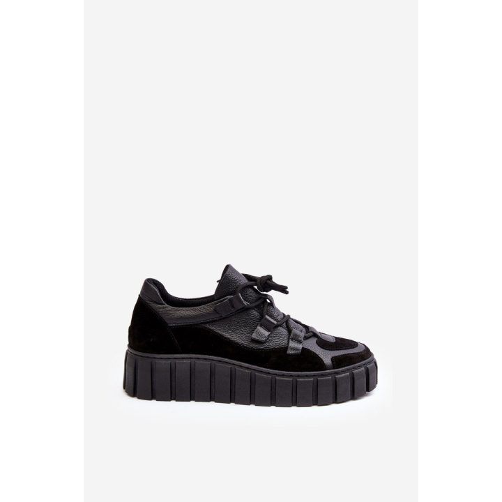 Moteriški odiniai sportiniai bateliai ant platformos M01/1 Zazoo Black ZAZOO