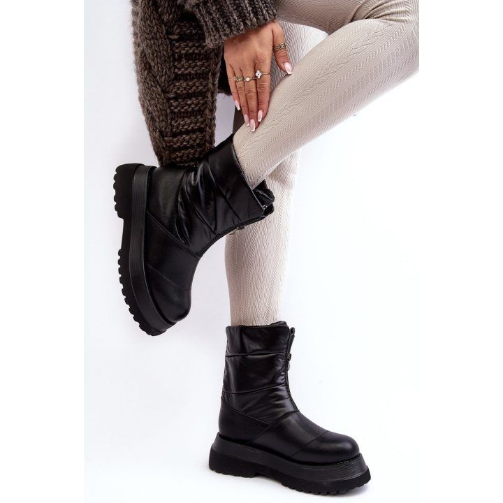 sniego batai su grubiu padu ir užtrauktuku GOE MM2N4078 Black GOE