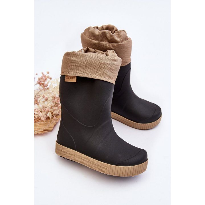 Vaikiški batai su vidiniu pamušalu Snow Wave Gokids 981 Black-Smėlio spalvos BOTO