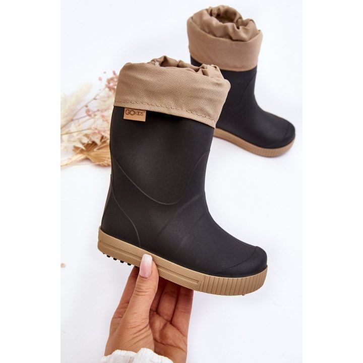 Vaikiški batai su vidiniu pamušalu Snow Wave Gokids 981 Black-Smėlio spalvos BOTO