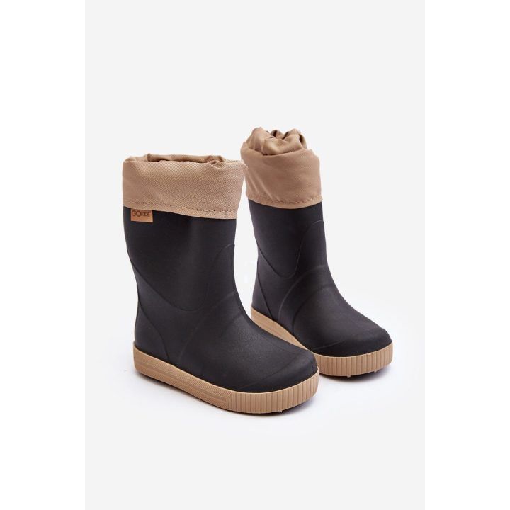 Vaikiški batai su vidiniu pamušalu Snow Wave Gokids 981 Black-Smėlio spalvos BOTO