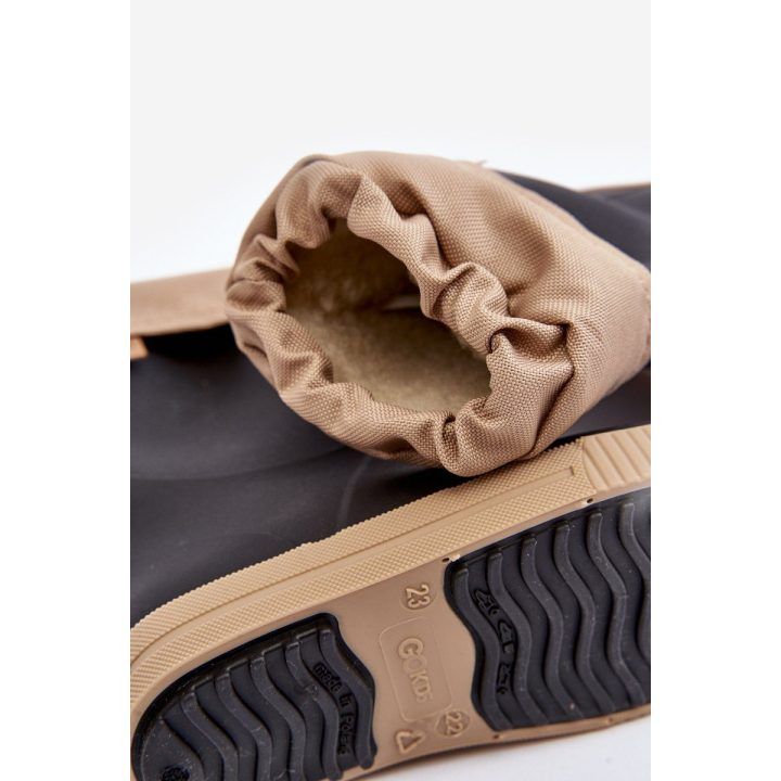 Vaikiški batai su vidiniu pamušalu Snow Wave Gokids 981 Black-Smėlio spalvos BOTO