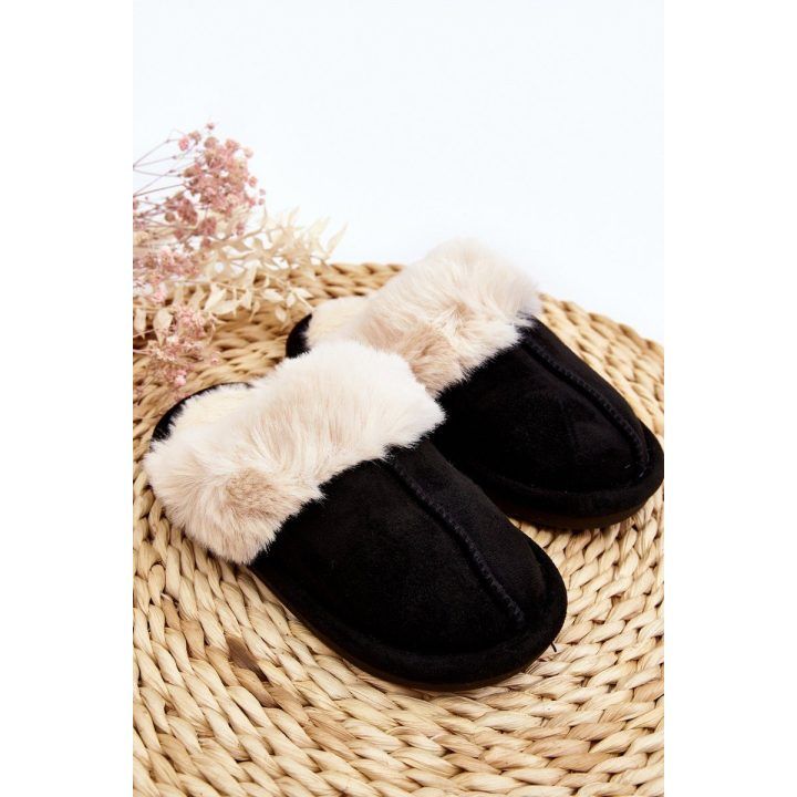 Vaikiškos šlepetės su kailiu Black Befana BOTO