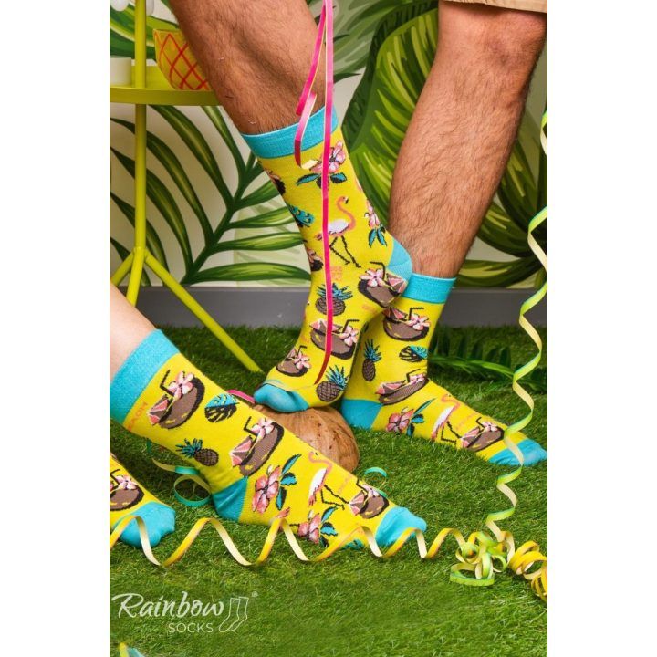 Kojinių rinkinys PARTY BOX 3 poros vaivorykštinių kojinių ZOOKSY/RAINBOW SOCKS